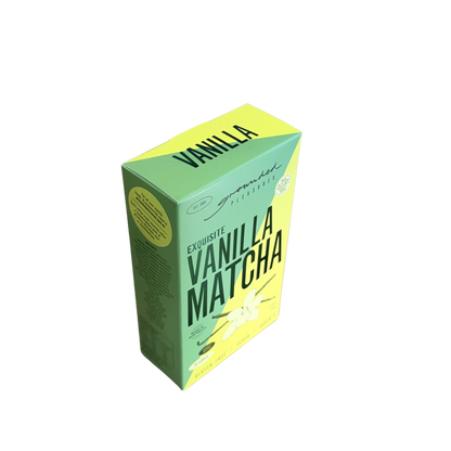 Box of Vanilla Matcha on a white background
