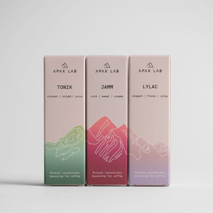 APAX LAB Apax Nano Box Set, three boxes TONIK JAMM LYLAC, front view