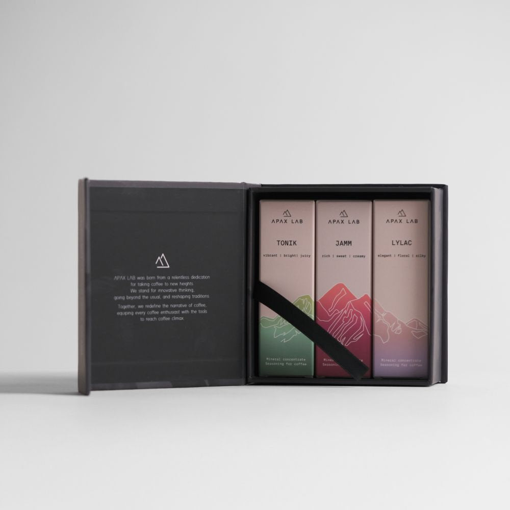 APAX LAB Apax Nano Box Set, open presentation box with lid text