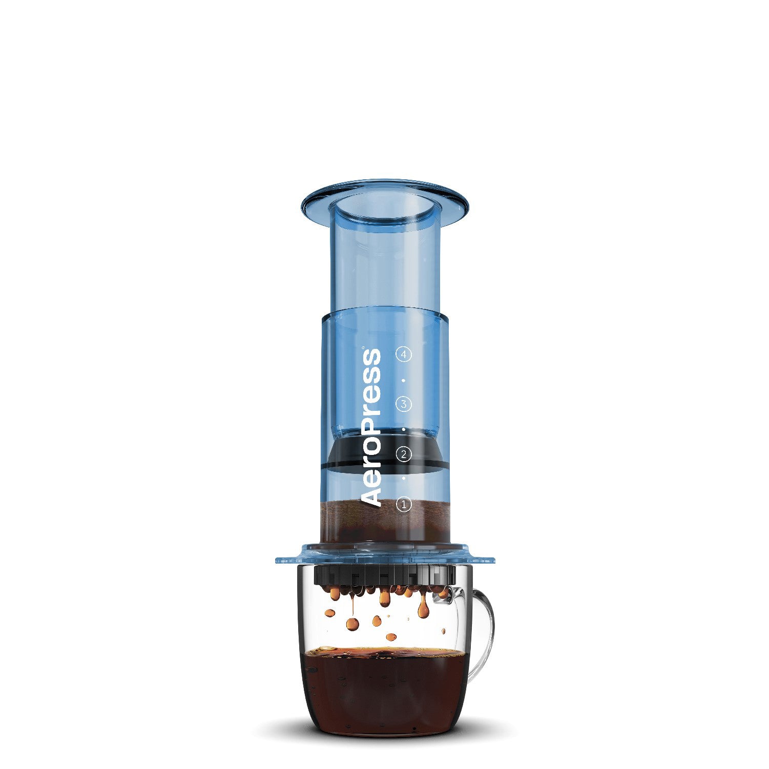 AeroPress Clear Coffee Press Blue