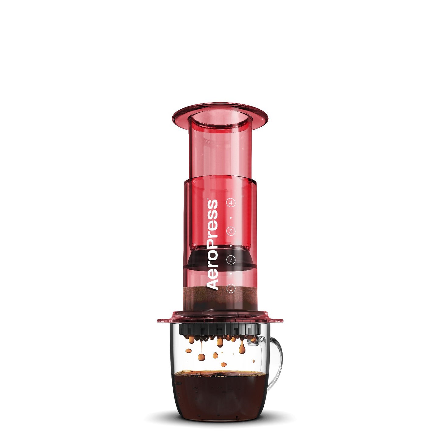 AeroPress Clear Coffee Press Red