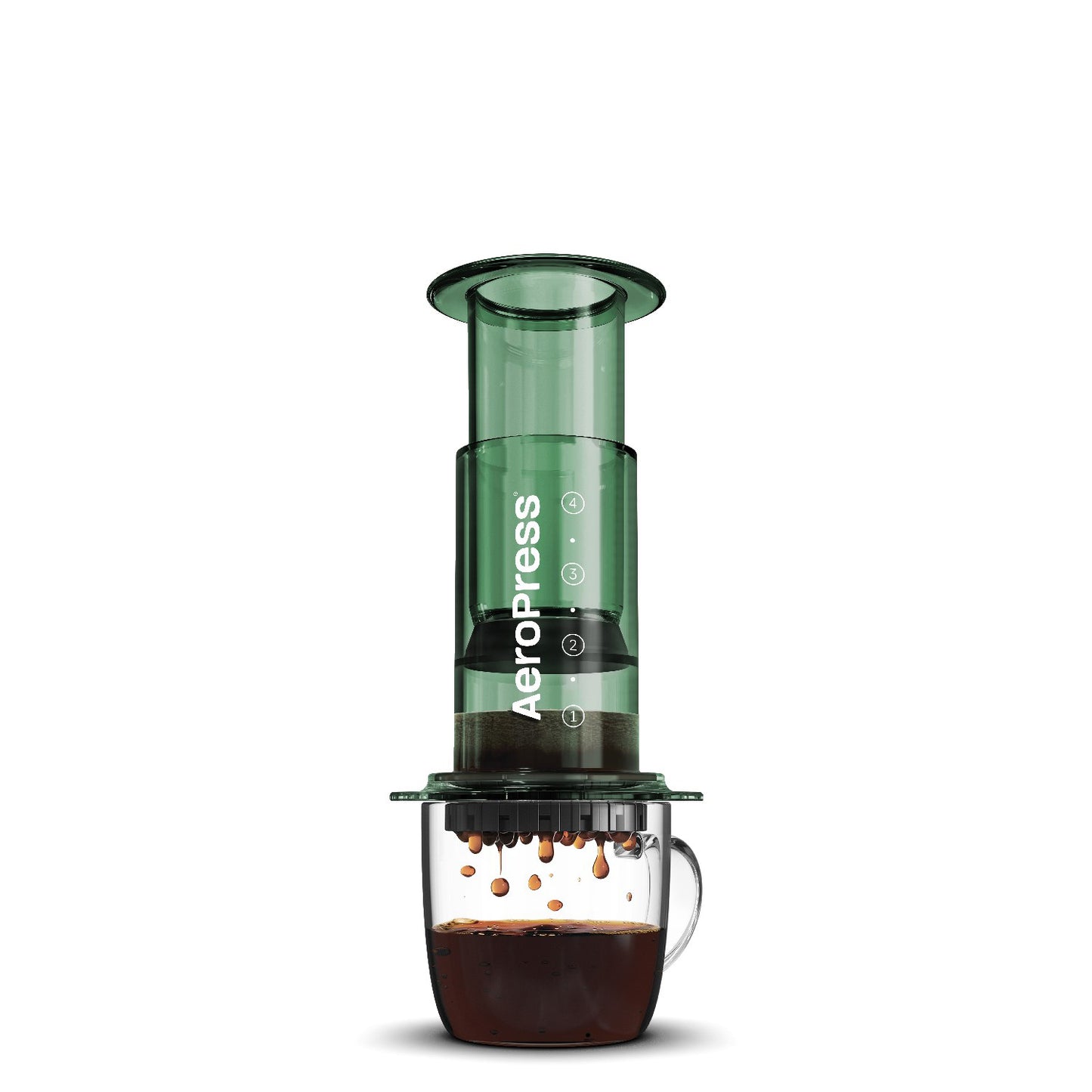 AeroPress Clear Coffee Press Green