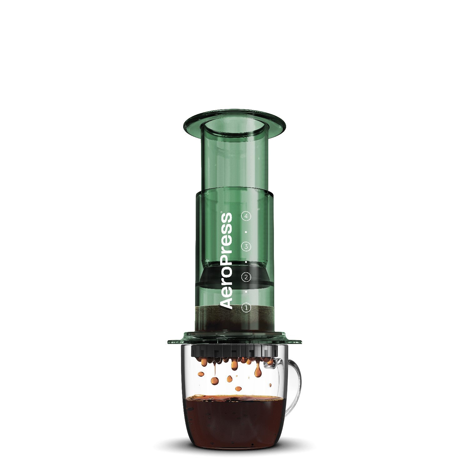 AeroPress Clear Coffee Press Green