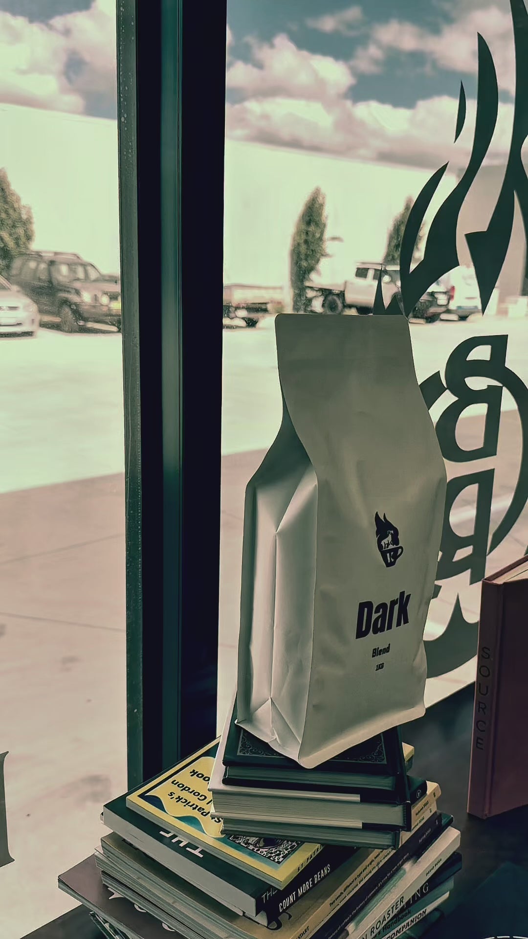 Video coffee bag on books dark roast ballarat